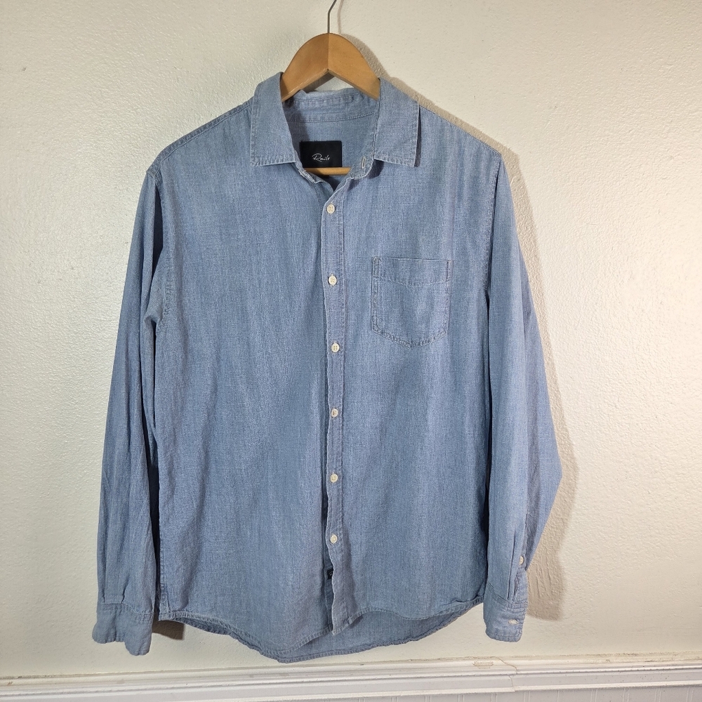Rails Colton Mens Large Chambray Button Up Shirt Vintage Wash Cotton Casual